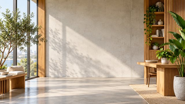 Sunlit plant office Microsoft Teams background